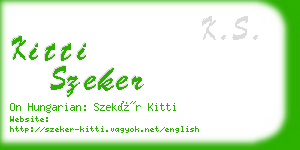 kitti szeker business card